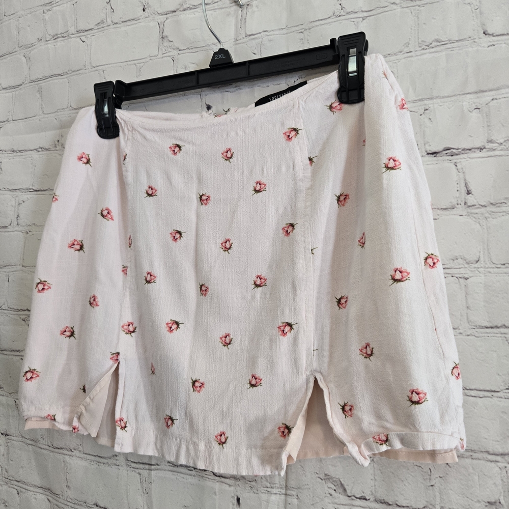 Forever 21 Light Pink Rose Bud Mini Skirt Sz M Romantic Coquette Fairy Cottage